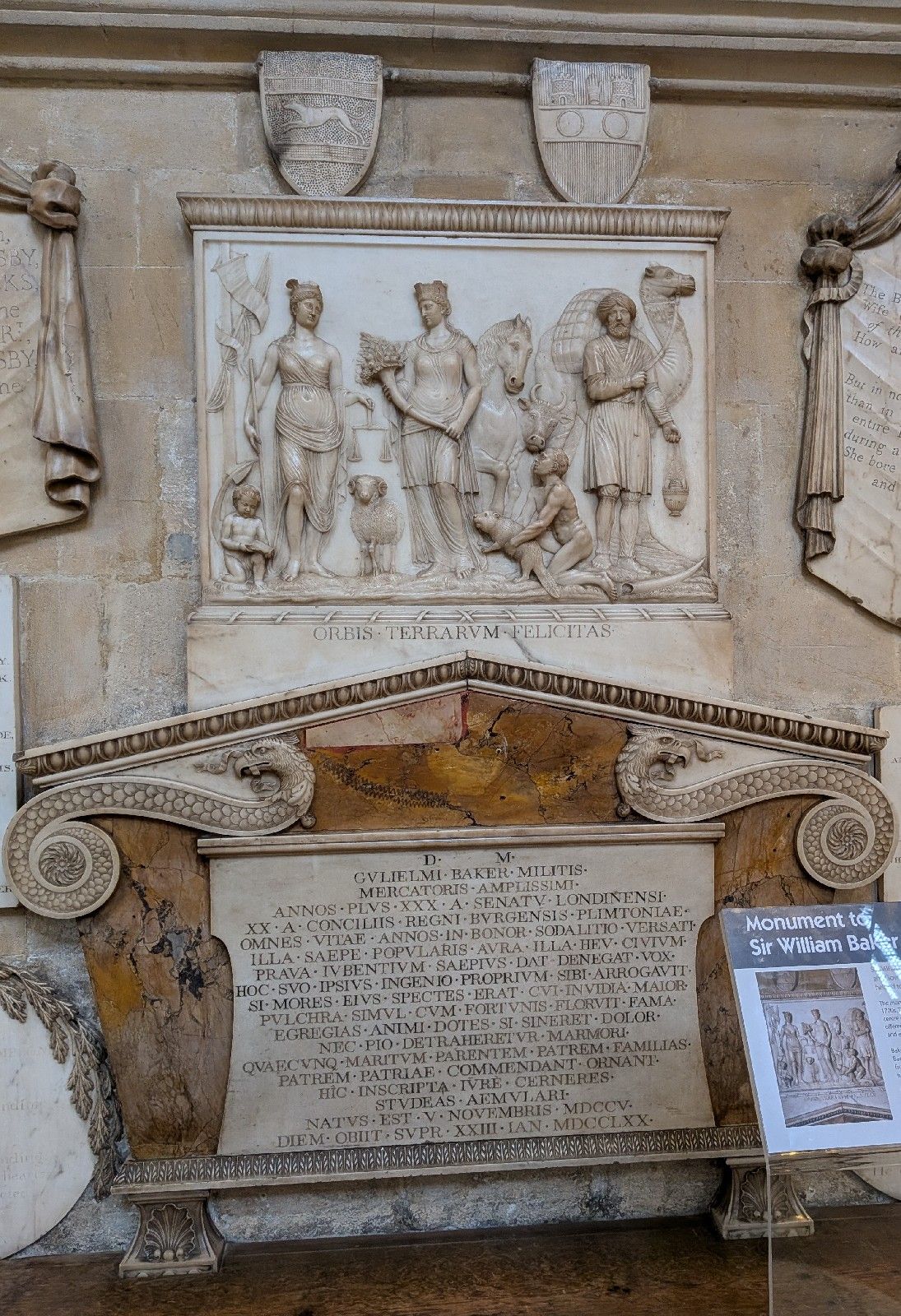 Monument to Sir William Baker Lord Mayor of London