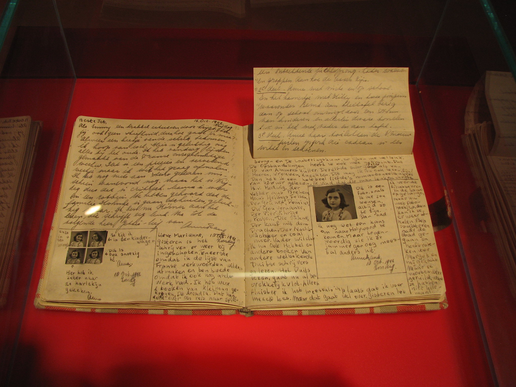 Anne Frank’s diary on display at the Anne Frank Museum in Berlin.